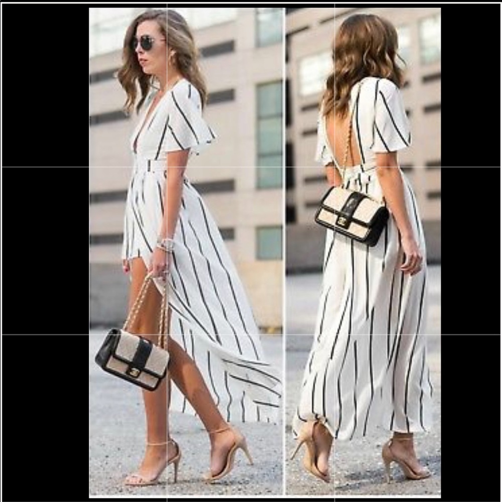 Socialite striped wrap jumpsuit